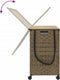 vidaXL - Wasmand - op - wielen - 66x35x60 - cm - rattan