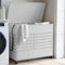 vidaXL - Wasmand - op - wielen - 66x35x60 - cm - rattan - wit