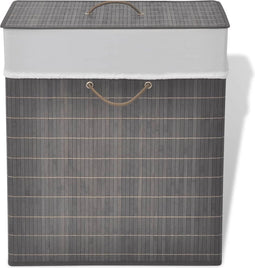 vidaXL - Wasmand - rechthoekig - bamboe - donkerbruin