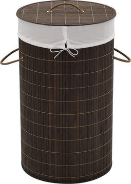 vidaXL - Wasmand - rond - bamboe - donkerbruin