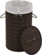 vidaXL - Wasmand - rond - bamboe - donkerbruin