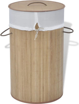 vidaXL - Wasmand - rond - bamboe - natuurlijk