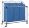 vidaXL - Wassorteerder - met - 3 - zakken - staal - blauw