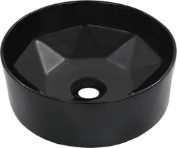 vidaXL - Wastafel - 36x14 - cm - keramiek - zwart