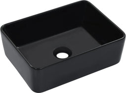 vidaXL - Wastafel - 40x30x13 - cm - keramiek - zwart