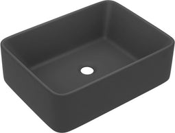 vidaXL - Wastafel - 41x30x12 - cm - keramiek - mat - donkergrijs