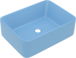 vidaXL - Wastafel - 41x30x12 - cm - keramiek - mat - lichtblauw