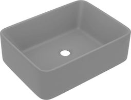 vidaXL - Wastafel - 41x30x12 - cm - keramiek - mat - lichtgrijs