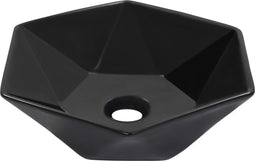 vidaXL - Wastafel - 41x36,5x12 - cm - keramiek - zwart