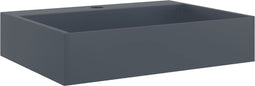 vidaXL - Wastafel - 50x38x11 - cm - mineraal - gegoten/marmer - gegoten - antraciet
