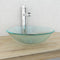vidaXL - Wastafel - met - kraan - en - pop-up - afvoer - gehard - glas - transparant