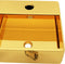vidaXL - Wastafel - met - kraangat - 38x30x11,5 - cm - keramiek - goudkleurig