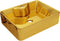 vidaXL - Wastafel - met - kraangat - 48x37x13,5 - cm - keramiek - goudkleurig