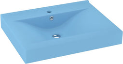 vidaXL - Wastafel - met - kraangat - 60x46 - cm - keramiek - mat - lichtblauw