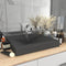 vidaXL - Wastafel - met - kraangat - 60x46 - cm - keramiek - mat - donkergrijs