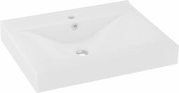 vidaXL - Wastafel - met - kraangat - 60x46 - cm - keramiek - matwit