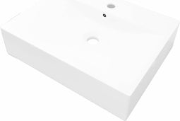 vidaXL - Wastafel - met - kraangat - rechthoekig - 60x46 - cm - keramiek - wit