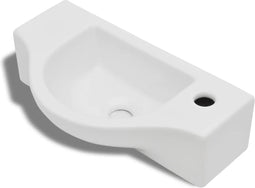 vidaXL - Wastafel - met - kraangat - wit - keramiek