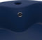 vidaXL - Wastafel - met - overloop - 36x13 - cm - keramiek - mat - donkerblauw