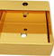 vidaXL - Wastafel - met - overloop - 41x41x15 - cm - keramiek - goudkleurig