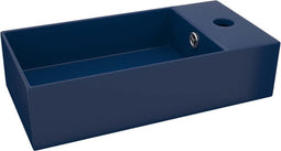 vidaXL - Wastafel - met - overloop - keramiek - donkerblauw