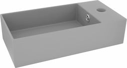 vidaXL - Wastafel - met - overloop - keramiek - lichtgrijs
