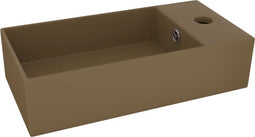 vidaXL - Wastafel - met - overloop - keramiek - matcrème