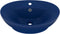 vidaXL - Wastafel - met - overloop - ovaal - 58,5x39 - cm - keramiek - mat - donkerblauw