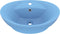 vidaXL - Wastafel - met - overloop - ovaal - 58,5x39 - cm - keramiek - mat - lichtblauw