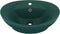 vidaXL - Wastafel - met - overloop - ovaal - 58,5x39 - cm - keramiek - mat - donkergroen