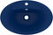 vidaXL - Wastafel - met - overloop - ovaal - 58,5x39 - cm - keramiek - mat - donkerblauw