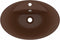 vidaXL - Wastafel - met - overloop - ovaal - 58,5x39 - cm - keramiek - mat - donkerbruin