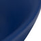 vidaXL - Wastafel - met - overloop - ovaal - 58,5x39 - cm - keramiek - mat - donkerblauw