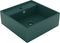 vidaXL - Wastafel - met - overloop - vierkant - 41x41cm - keramiek - mat - donkergroen