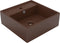 vidaXL - Wastafel - met - overloop - vierkant - 41x41cm - keramiek - mat - donkerbruin