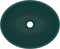 vidaXL - Wastafel - ovaal - 40x33 - cm - keramiek - mat - donkergroen