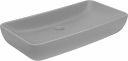 vidaXL - Wastafel - rechthoekig - 71x38 - cm - keramiek - mat - lichtgrijs