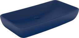 vidaXL - Wastafel - rechthoekig - 71x38 - cm - keramiek - mat - donkerblauw