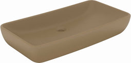 vidaXL - Wastafel - rechthoekig - 71x38 - cm - keramiek - matcrème