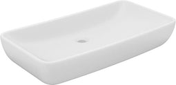 vidaXL - Wastafel - rechthoekig - 71x38 - cm - keramiek - matwit
