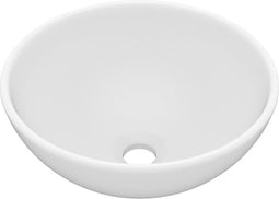 vidaXL - Wastafel - rond - 32,5x14 - cm - keramiek - matwit