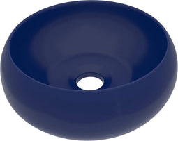 vidaXL-Wastafel-rond-40x15-cm-keramiek-mat-donkerblauw
