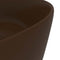 vidaXL - Wastafel - rond - 40x15 - cm - keramiek - mat - donkerbruin