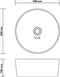 vidaXL - Wastafel - rond - 40x15 - cm - keramiek - matwit