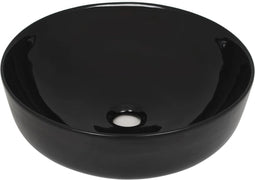 vidaXL - Wastafel - rond - 41,5x13,5 - cm - keramiek - zwart