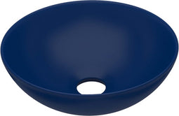 vidaXL - Wastafel - rond - keramiek - donkerblauw