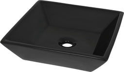 vidaXL - Wastafel - vierkant - 41,5x41,5x12 - cm - keramiek - zwart
