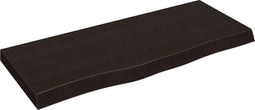 vidaXL - Wastafelblad - 100x40x(2-6) - cm - behandeld - massief - hout - donkerbruin