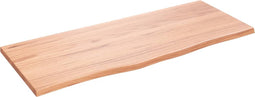 vidaXL - Wastafelblad - 100x40x2 - behandeld - massief - hout - lichtbruin