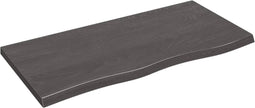 vidaXL - Wastafelblad - 100x50x(2-4) - cm - behandeld - massief - hout - donkerbruin